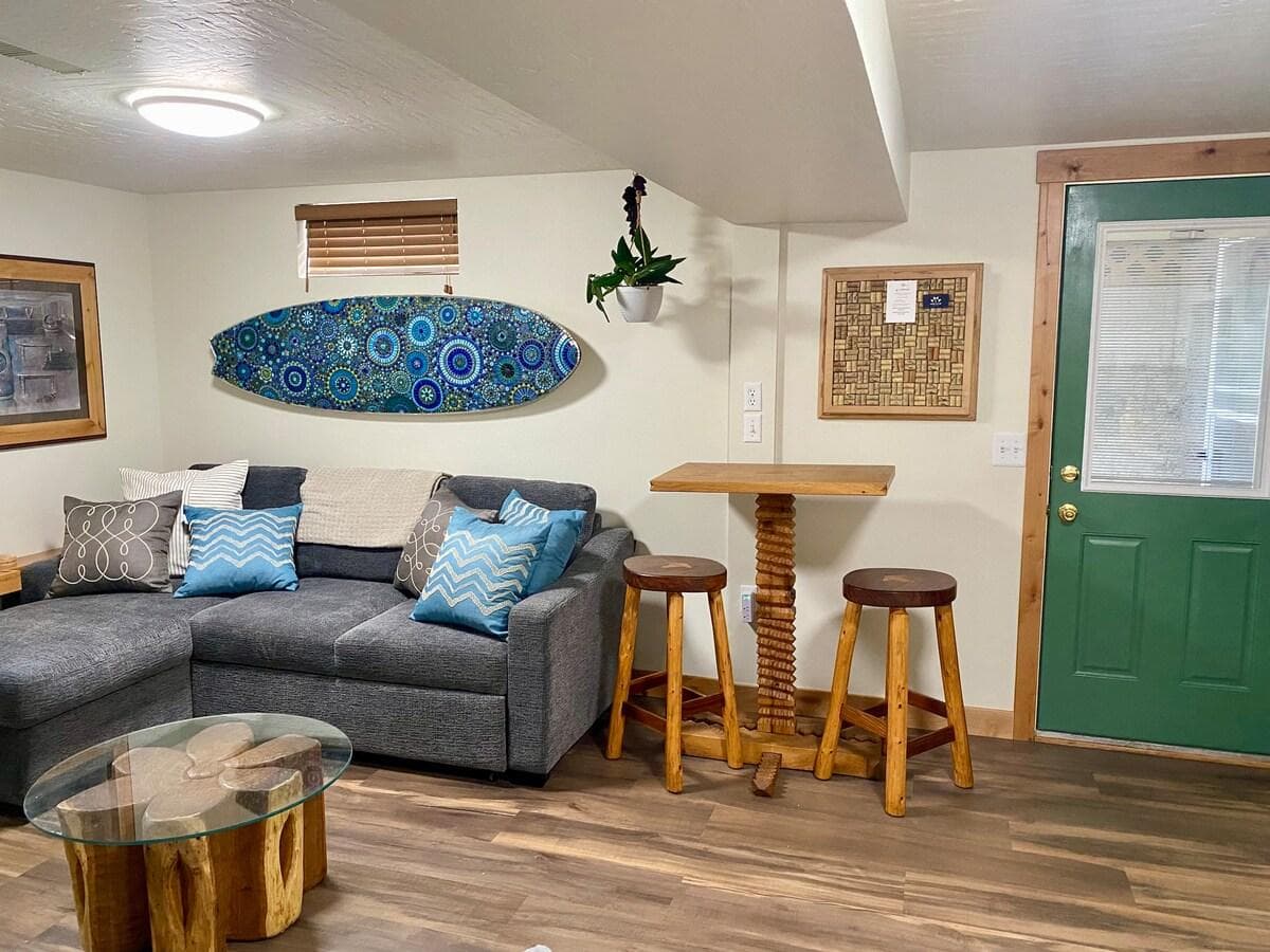 Sofa and kitchen table